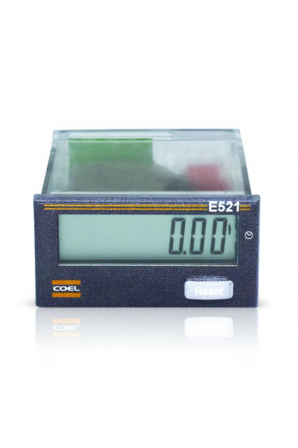 Totalizador de Horas E-521 COEL - LCD 8 Dígitos, Controle Industrial