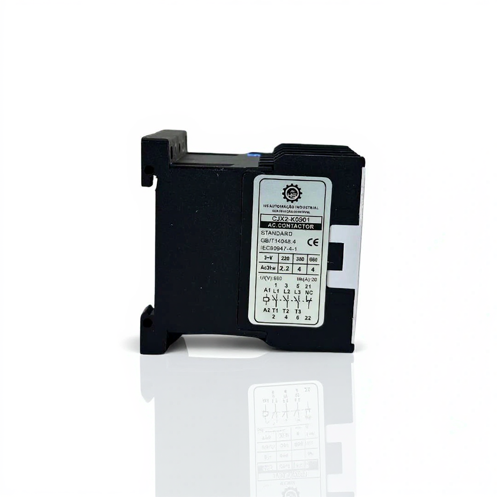 Mini Contator HS CJX2-K0901 9A 3P+1NA 24VCC – Controle de Motores e ...